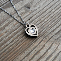 Crystal heart pendant necklace