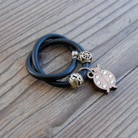 Wooden ladybird bracelet - clear
