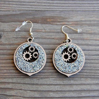 Crystal Gear Earrings