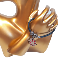 Wooden Ladybird bracelet - red