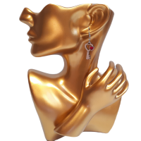 Red Heart and Key Earrings