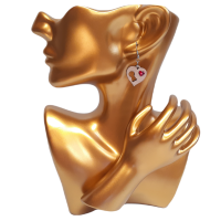 Red Heart and Key Earrings