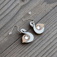 Crystal Swan Earrings