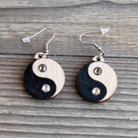 Wooden Earrings YinYang