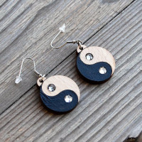 Wooden Earrings YinYang