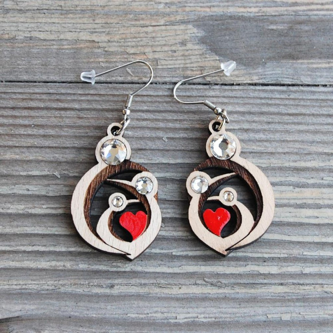 Wooden Earrings Family