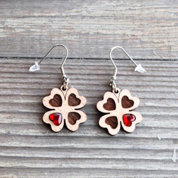 Wooden Earrings Shamrock