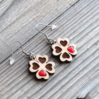Wooden Earrings Shamrock