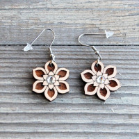 Small Wooden Earrings - Flower