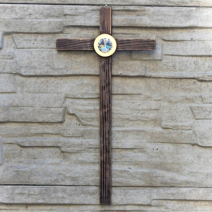 Modern Wall cross with crystal