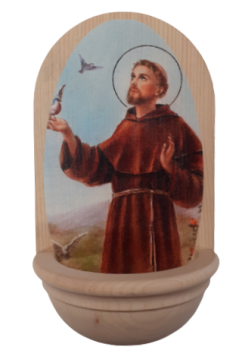 Drevená svätenička so svätým Františkom