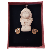 Darčeková sada náušnice sovy a kľúčenka anjel