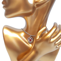 Darčeková sada náušníc a náhrdelníka s červeným srdcom