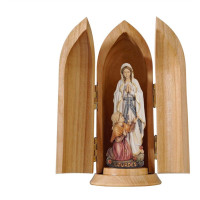 Panna Mária Lurdská s Bernadetou v kaplnke - moderná