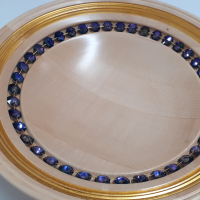 Drevená misa s krištáľom Heliotrope