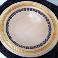 Drevená misa s krištáľom Heliotrope