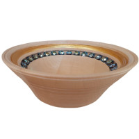 Drevená misa s krištáľom Marea