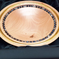 Drevená misa s krištáľom Bluesky - Labrador