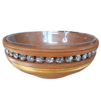 Drevená misa s krištáľom Labrador