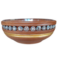 Drevená misa s krištáľom Labrador