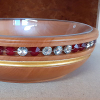 Drevená misa s krištáľom Labrador-Grenade