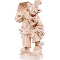 Veselý klaun drevená socha