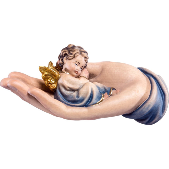 Ležiaci anjelik v ochrannej ruke