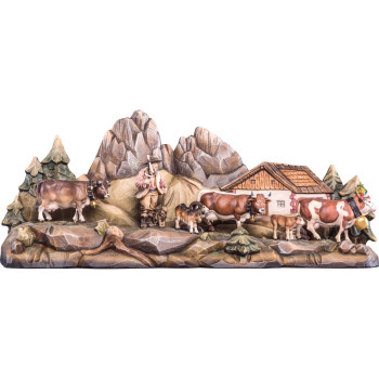 Dobytok na pastvinách s krajinkou