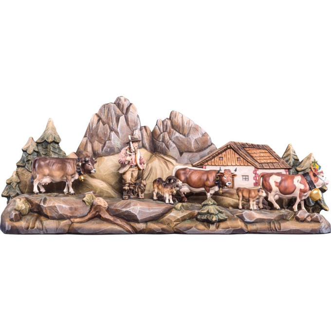 Dobytok na pastvinách s krajinkou