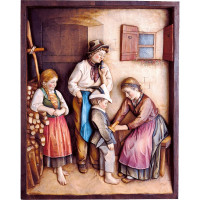 Drevený reliéf malý vojak