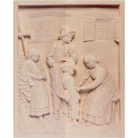 Drevený reliéf malý vojak