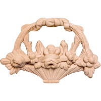 Drevený reliéf Kvetinový košík z lipového dreva