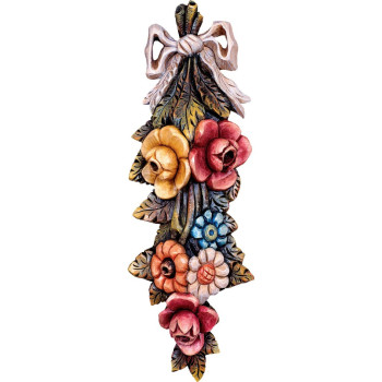 Drevený reliéf  kvety Rosengarten