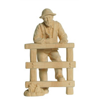 Shepherd with fence for Nativity scene - Alpine